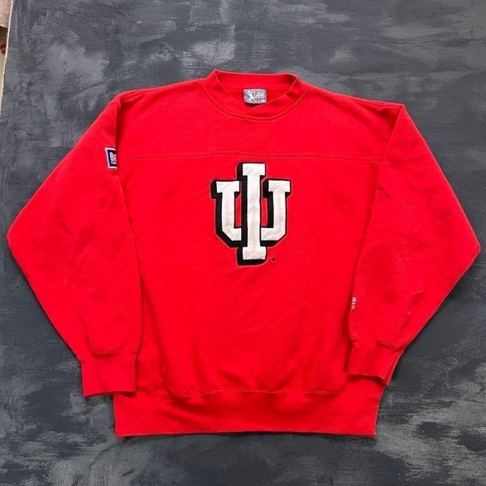 Vintage Indiana Hoosier Sweatshirt Mens XL Red 1990s NCAA